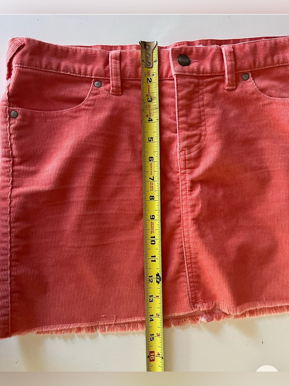 Women’s Carve Designs mini MAUI SKIRT organic cotton raw hem stretch coral 6 - Picture 5 of 8